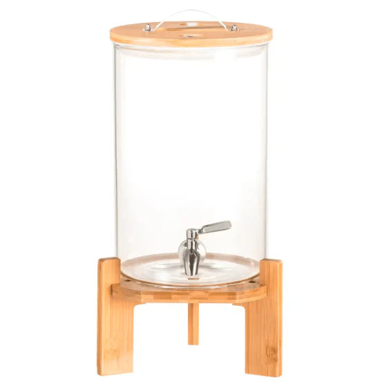 Drink Dispenser with Wooden Stand