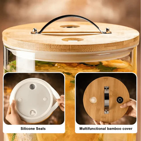 Drink Dispenser with Wooden Stand