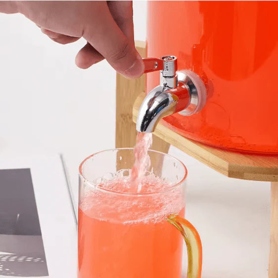 Drink Dispenser with Wooden Stand