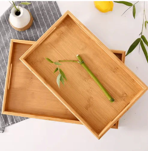 Bamboo Serving Tray Set