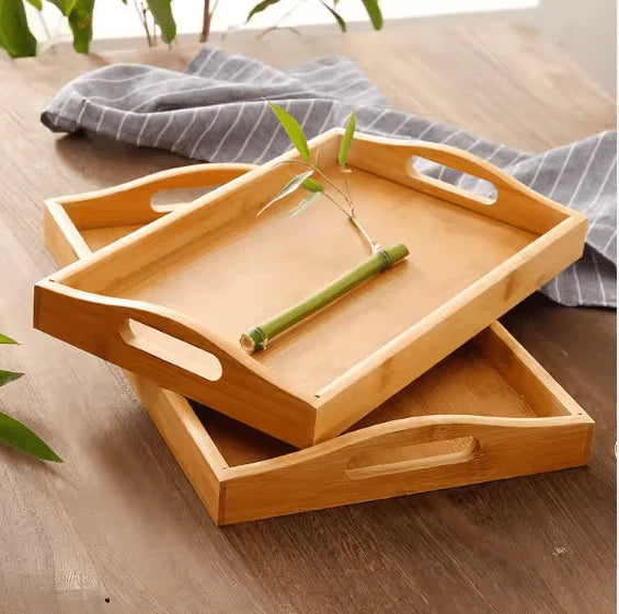 Bamboo Serving Tray Set