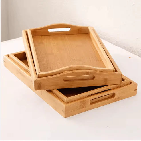 Bamboo Serving Tray Set