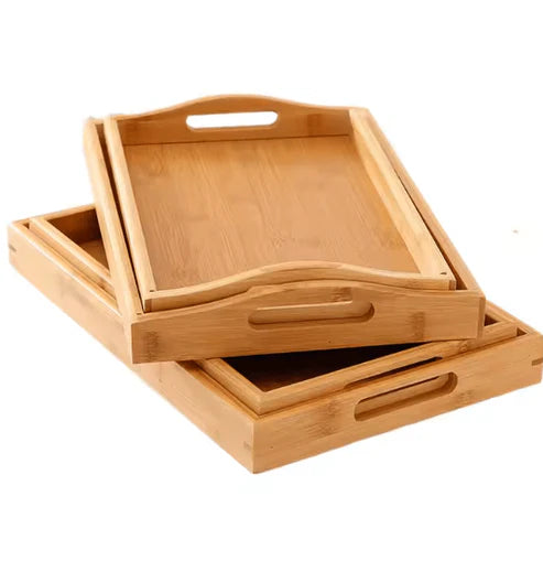 Bamboo Serving Tray Set